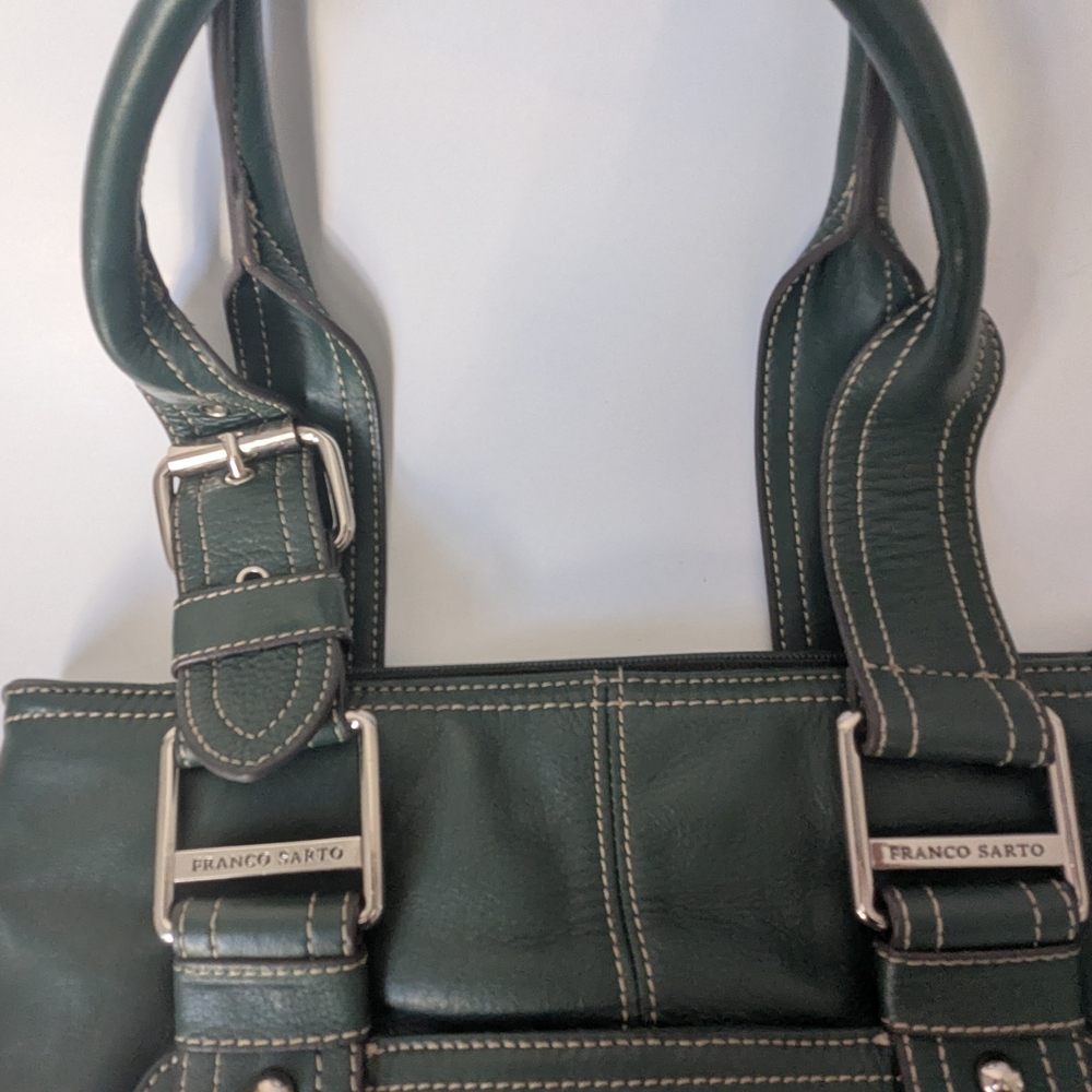 Franco Sarto Sophisticated Dark Green Leather Tote Shoulder Bag For everyday use - Picture 9 of 12
